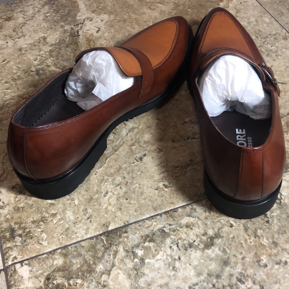 NWB Encore Fiesso Genuine Leather dress SHOE Monk Strap FI3247 wedding suit - Picture 5 of 6